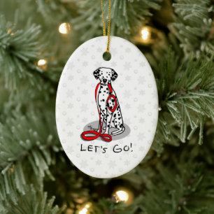 Lustig Los geht's! Spaziergang Dalmatiner Hund (sc Keramik Ornament