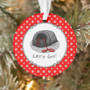Lustig Los geht's! zum Spaziergang Pekingeser Hund Ornament