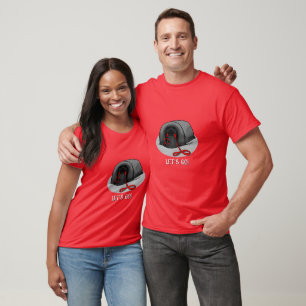 Lustig Los geht's! zum Spaziergang Pekingeser Hund T-Shirt
