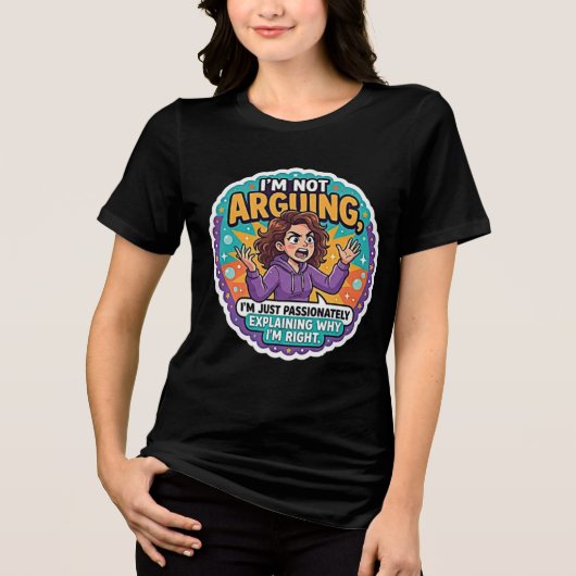 Lustig Lustig Ich Streite Nicht Tri-Blend Shirt (Vorderseite)