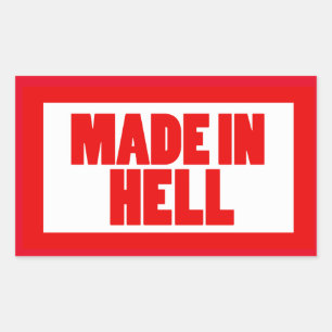 Lustig Made in Hell Rechteckiger Aufkleber
