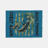 Lustig Make Fishing Great Again Camo B Fisch Ameri Fleecedecke (Vorderseite (Horizontal))