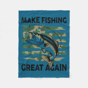 Lustig Make Fishing Great Again Camo B Fisch Ameri Fleecedecke