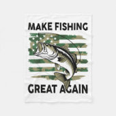 Lustig Make Fishing Great Again Camo B Fisch Ameri Fleecedecke (Vorderseite)