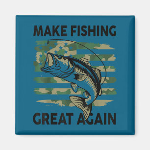 Lustig Make Fishing Great Again Camo B Fish Amerik Magnet
