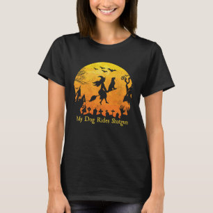 Lustig Mein Hund fährt Schrotflinte Golden Retriev T-Shirt