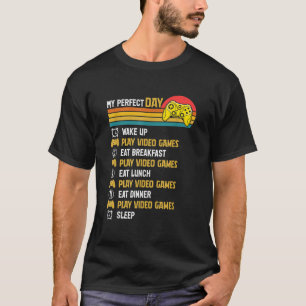 Lustig Mein Perfekter Tag Videospiele Cooler Gamer T-Shirt