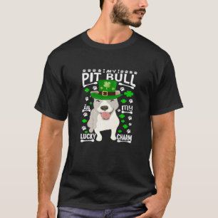 Lustig Mein Pitbull Ist Mein Glücksbringer St Patr T-Shirt