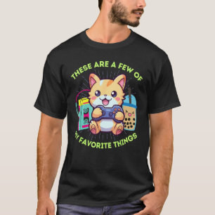 Lustig Meine Lieblingssachen Gamer Katze Boba & Di T-Shirt