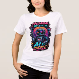 Lustig: Mensch von Geburt an, KI durch Wahl - Neon Tri-Blend Shirt