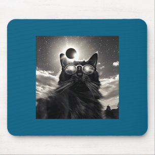 Lustig mit Katzen-Selfie totale Sonnenfinsternis Mousepad