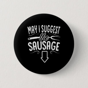 Lustig, möchte ich die Wurst Grillen Grill Koch Ba Button