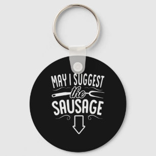 Lustig, möchte ich die Wurst Grillen Grill Koch Ba Schlüsselanhänger