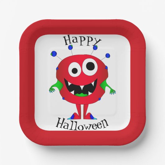 Lustig, Monster, Halloween Pappteller (Vorderseite)