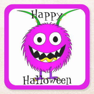 Lustig, Monster, Halloween Rechteckiger Pappuntersetzer