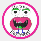 Lustig, Monster, Halloween Runder Aufkleber (Vorderseite)