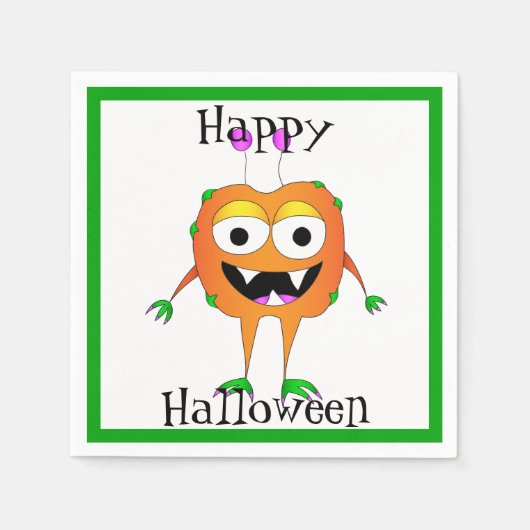 Lustig, Monster, Halloween Serviette (Vorderseite)