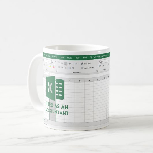 lustig müde als Buchhalter , Funny Accountant Kaffeetasse (Vorderseite Links)