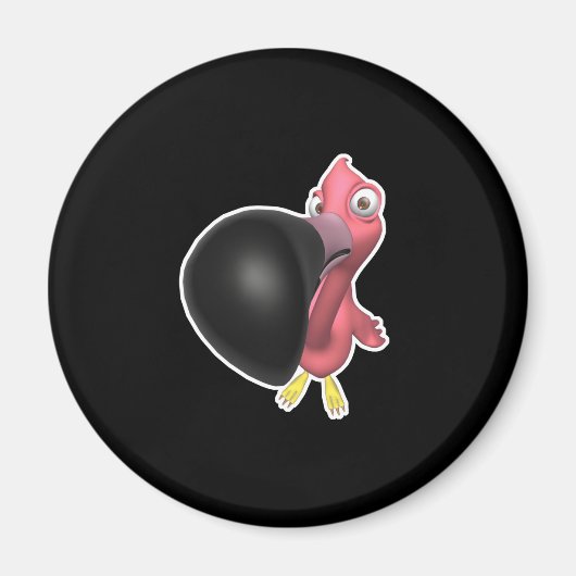 lustig nah rosa Flamingo Magnet (Vorne)