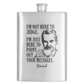 Lustig "nicht hier Nameflasche beurteilen" Flachmann (Vorderseite)