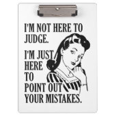 Lustig "nicht hier Nameklemmbrett beurteilen" Klemmbrett (Vorderseite)