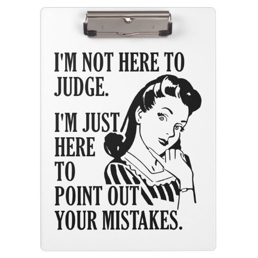 Lustig "nicht hier Nameklemmbrett beurteilen" Klemmbrett (Vorderseite)