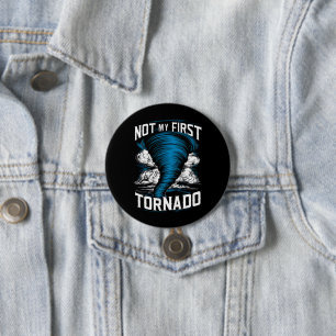 Lustig Nicht Mein Erster Tornado Retro-Sturmjäger  Button