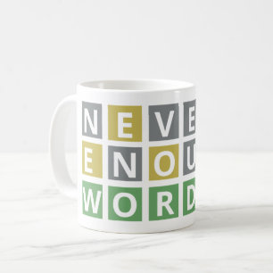 Lustig Nie Genug Wort - Puzzle Game Spieler Kaffeetasse