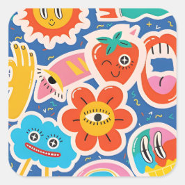 lustig niedlicher Sticker zeichnend