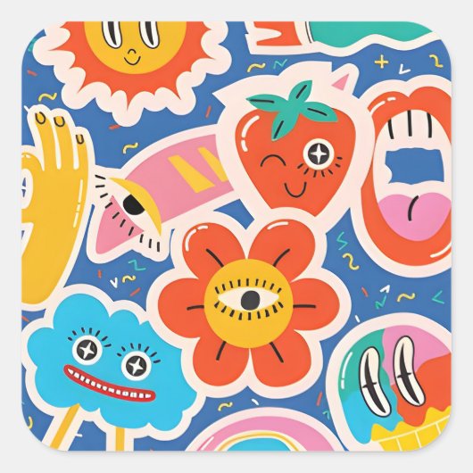 lustig niedlicher Sticker zeichnend (Vorderseite)