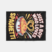 Lustig nur ein Junge, der Spaghetti liebt Fleecedecke (Vorderseite (Horizontal))