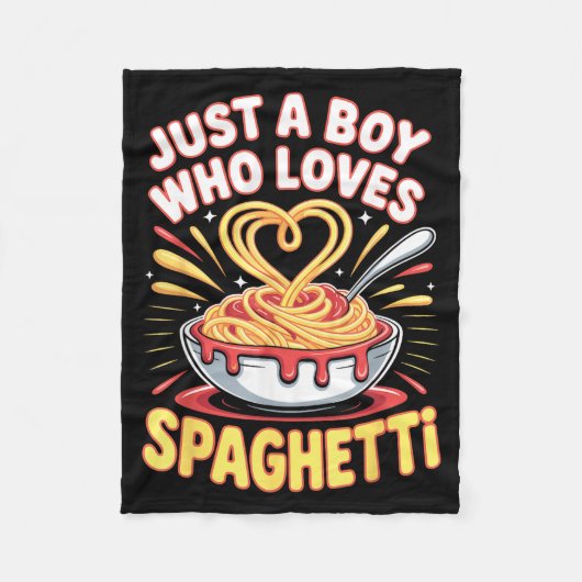Lustig nur ein Junge, der Spaghetti liebt Fleecedecke (Vorderseite)
