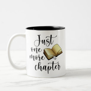 Lustig, nur ein Kapitel mehr, schwarzes Skript Zweifarbige Tasse