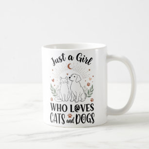 lustig Nur ein Mädchen, das Katzen und Hunde liebt Kaffeetasse