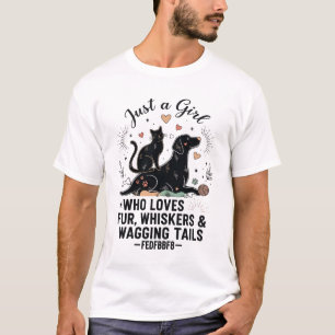 Lustig Nur ein Mädchen, das Katzen und Hunde liebt T-Shirt