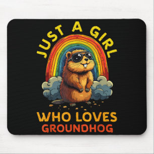 Lustig Nur Ein Mädchen Das Murmeltiere Liebt Glück Mousepad
