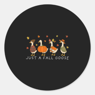 Lustig nur eine gemütliche Gans Herbsttier Herbstg Runder Aufkleber