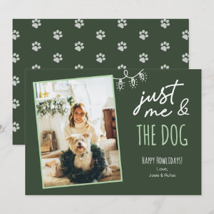 Lustig Nur Ich & Der Hund Howlidays Foto Grün Feiertagskarte