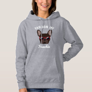 Lustig Pardon my Frenchie Brauner Französischer Bu Hoodie