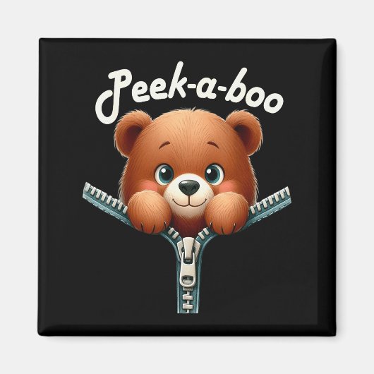 Lustig - Peek-a-boo - Bär Magnet (Vorne)
