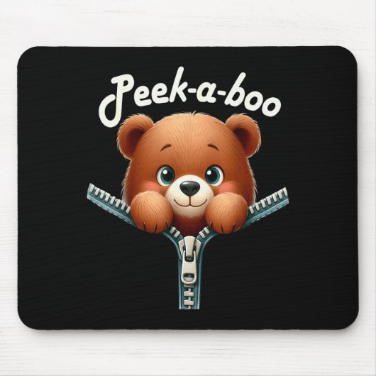 Lustig - Peek-a-boo - Bär Mousepad (Vorne)