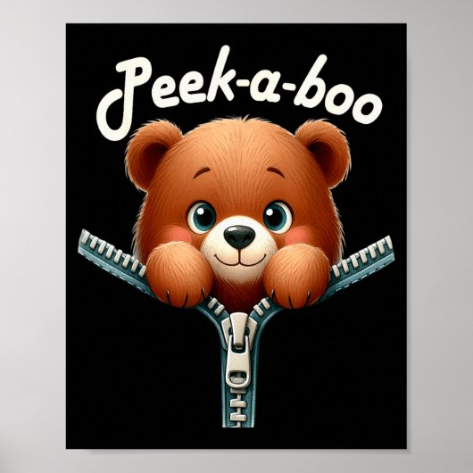 Lustig - Peek-a-boo - Bär Poster (Vorne)