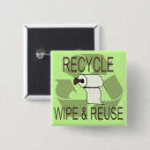 Lustig recyceln Sie Knopf Button (Vorne & Hinten)