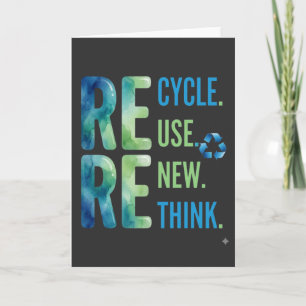 lustig Reduce Reuse Recycle Umweltfreundlich Karte