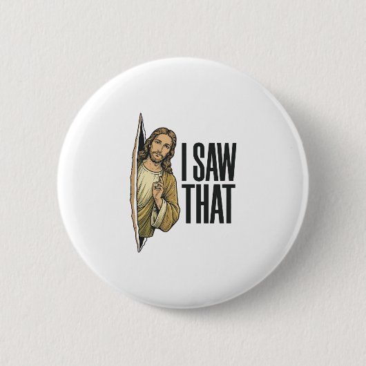 Lustig religiös Ich sah das Vintage Button (Vorderseite)
