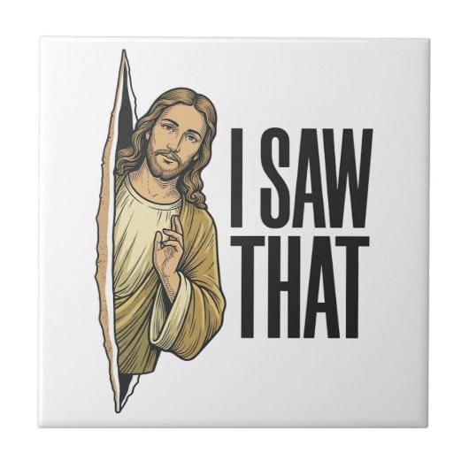 Lustig Religiös Ich sah das Vintage Fliese (Vorderseite)