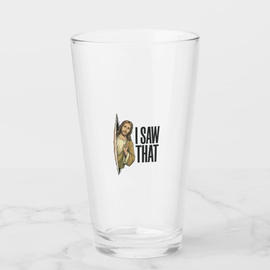 Lustig religiös Ich sah das Vintage Glas (Vorderseite)