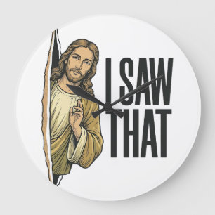 Lustig religiös ich sah das Vintage Große Wanduhr