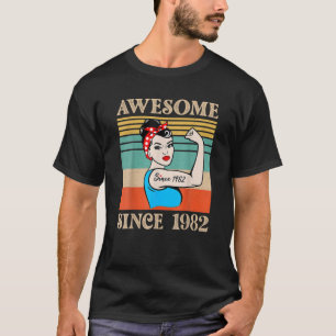 Lustig Retro 1982 40 Jahre alt für Frauen 40. Gebu T-Shirt