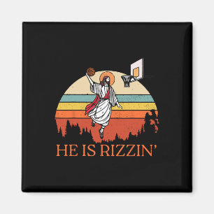 Lustig Retro Er Ist Rizzin Christliches Ostern Spi Magnet